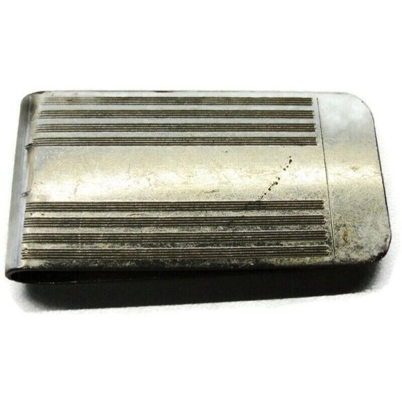 Etched Lines Money Clip Stainless Steel Wallet Credit Card Cash ID Holder - Picture 3 of 5